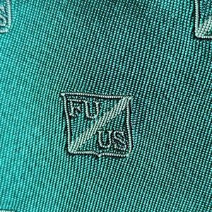FU / US Pattern Tie‎ Vintage Luigi Firenze 100% Silk Green Designer Mens Necktie